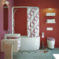 3d Imaging Modern Pink Red Bathroom Shower Stalls - Karbonix