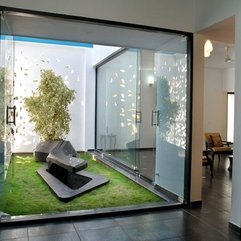 Amazing Interior Design Garden With Modern Glazed Home Design - Karbonix