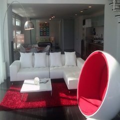 Amazing Red And White Sofa And Carpet In Small Modern Living Room - Karbonix