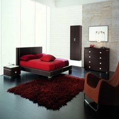 Amazing Red Rug And Bedsheet For Striking Bedroom Design - Karbonix