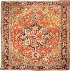 Antique Heriz Carpet Antrr864 - Karbonix