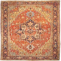 Antique Heriz Carpet Antrr864 - Karbonix