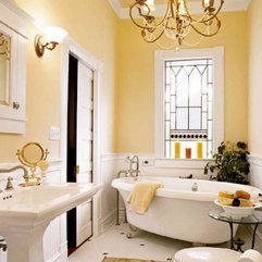 Apartment Charming Minimalist Yellow Bathroom Interior Furniture - Karbonix