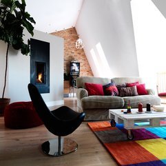 Best Inspirations : Apartment Enchanting Colorful Carpet With Wheeler Table On Wooden - Karbonix