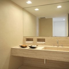 Apartment Interior Design With Great Mirror Modern Bathroom - Karbonix