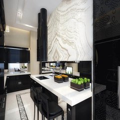 Apartment White Black Kitchen Magnificent Idea - Karbonix