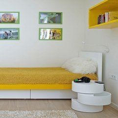 Best Inspirations : Apartment White Yellow Kids Room Design With Colourful Bed Plus - Karbonix