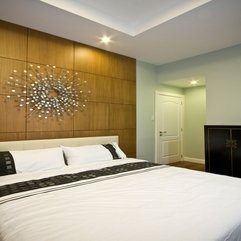 Apartments Minimalist Bedroom Design With Wooden Wall Using Art - Karbonix