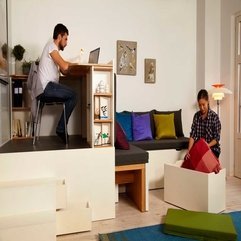 Best Inspirations : Appliances Adorable Mini Workplace With Living Sofa For Apartment - Karbonix