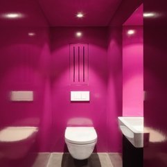 Best Inspirations : Architecture Attractive Pink Wall With White Toilet In Project - Karbonix