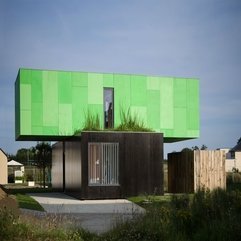 Best Inspirations : Architecture Awesome Green Modern Modular Prefab Home Design With - Karbonix
