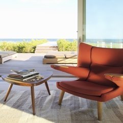 Architecture Comfortable Red Chair And Wooden Table On The Wooden - Karbonix