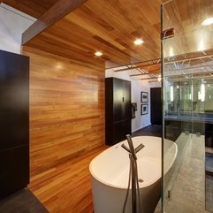 Architecture Fantastic Bathroom Interior With Wooden And Glass - Karbonix