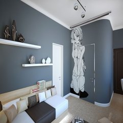 Architecture Gray White Manga Decor House With Two Interior - Karbonix