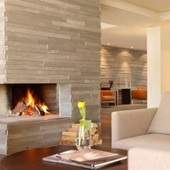 Architecture Indoor Fireplace Grey Fur Rug Grey Sofa Assorted - Karbonix