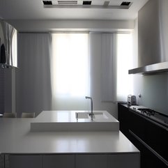 Architecture Interior Black And White Modern Kitchen For Small - Karbonix