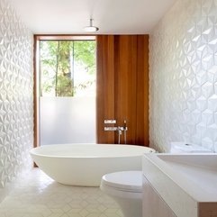 Architecture Minimalist Bathroom Design In White Color And Glass - Karbonix