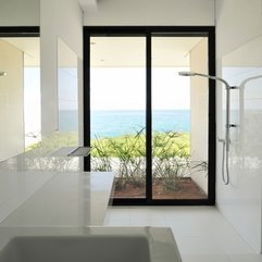 Architecture Nice Beach House Bathroom Design Transparent Glass - Karbonix