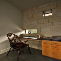 Architecture Simple Workspace Desk Brown Chair Marble Wall Carpet - Karbonix