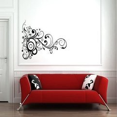 Artistic Sticker Black On White Swirls White Wall - Karbonix