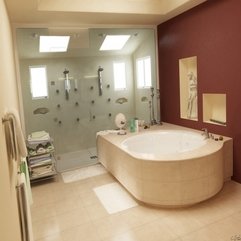 Best Inspirations : Awesome Bathroom Design In Neutral Cream Color With Deep Br 12515 - Karbonix