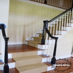 Awesome Chevron Carpet Runner For Stairs With Black Curved Handle - Karbonix