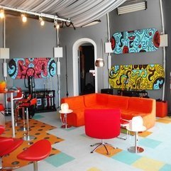 Awesome Modern Apartment Studio Living Room With Vibrant Orange - Karbonix