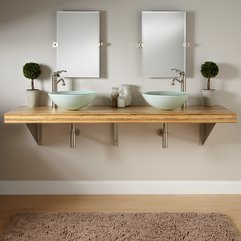 Best Inspirations : Bamboo Wall Mount Vanity For Vessel Sinks Triangular Brackets Remarkably - Karbonix