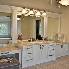 Best Inspirations : Bathroom Antique White Glass Mirror With Amazing Stone Washbasin - Karbonix