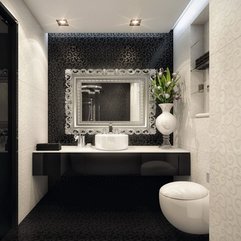 Bathroom Brilliant Black And White Bathroom Artistic Wall - Karbonix