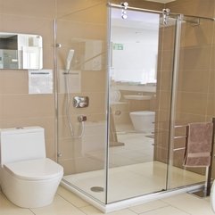 Best Inspirations : Bathroom Calm White Toilet With Chic Glass Shower Room And Luxury - Karbonix