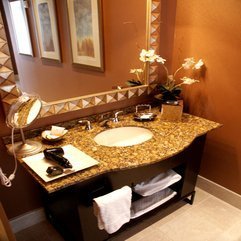 Bathroom Comfortable Classic Granite Vanity With Oval Sink And - Karbonix