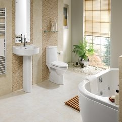 Bathroom Contemporary White TOTO Toilet And Washbasin With - Karbonix