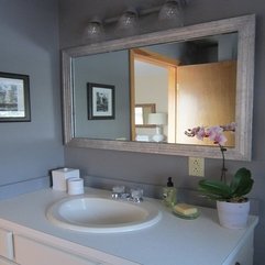 Bathroom Cool Shabby Chic White Mirror Frame And Three Wall Light - Karbonix