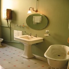 Bathroom Creative Bathroom Design Ideas With Round Unframed Wall - Karbonix