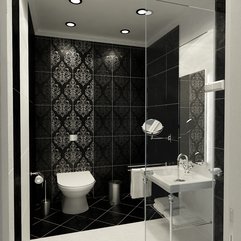 Bathroom Design Contemporary Classic Black And White Tile Toilet - Karbonix