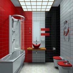 Bathroom Design Red Modern - Karbonix