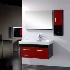 Bathroom Design With Black Red Cabinets And Vanity - Karbonix
