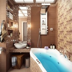 Best Inspirations : Bathroom Fantastic Brown Mosaic And Floral Pattern Bathroom Tiles - Karbonix