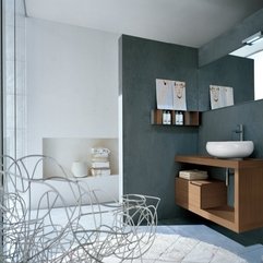 Bathroom Idea With White Wash Basin In Gray - Karbonix