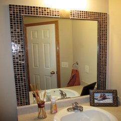 Bathroom Mirrors With Tile Frame Ideas - Karbonix