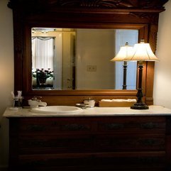 Best Inspirations : Bathroom Mirrors With Wooden Cabinet Idea - Karbonix