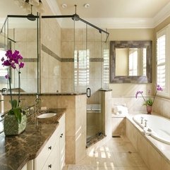 Best Inspirations : Bathroom Modern Bathroom Design Ideas With Travertine Tile - Karbonix