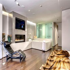Bathroom Modern Fireplace Glass Shower Converted Townhouse In - Karbonix