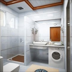 Bathroom Modern White Small Bathroom With Compass Pattern Doormat - Karbonix