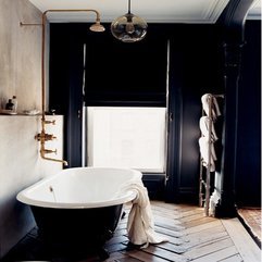 Bathroom Unique Black Bathroom Design With Shower Above Bathtub - Karbonix