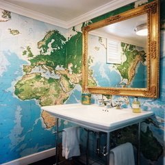 Bathroom Wallpaper Contemporary Blue - Karbonix
