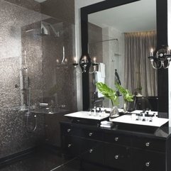 Bathroom With Black Washbasin Fascinating Design - Karbonix