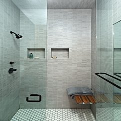 Bathroom With Glass Door Simple Grey - Karbonix