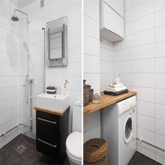 Bathroom With White Wall Decoration Cozy - Karbonix
